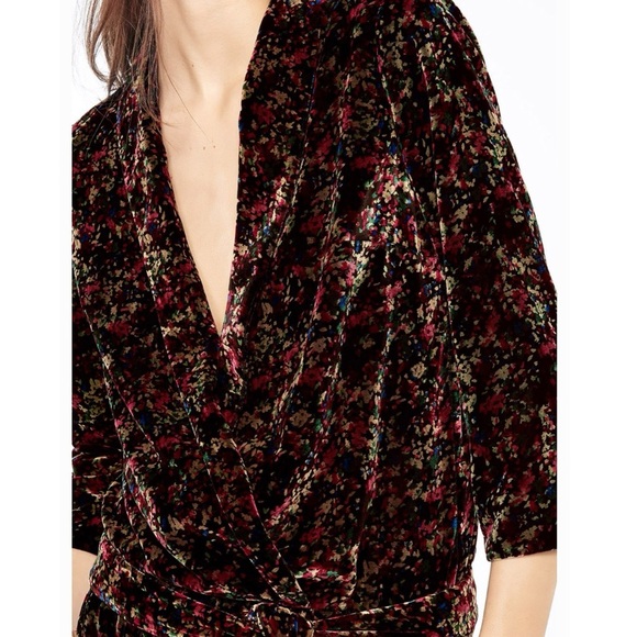 EUC Floral Velvet Jumpsuit - Picture 2 of 7